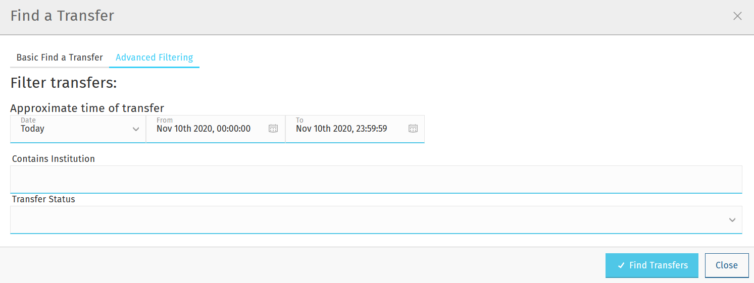 find a transfer advanced