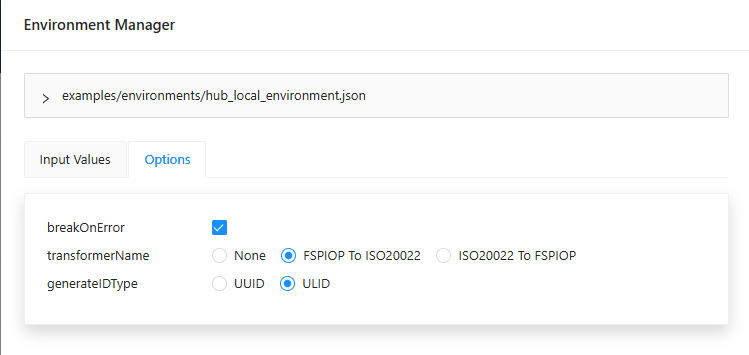 Environment Manager Options